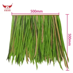 Alternative view of Green-brown LEISURE THATCH amusement park, garden landscape, thatched umbrella awning