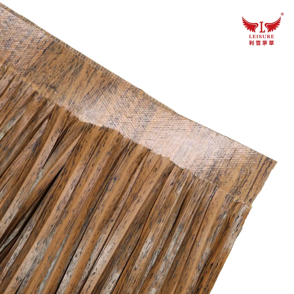 brown LEISURE THATCH restaurant awning, gazebo straw tile, straw house tile, seaside building simulation thatched - Image 5