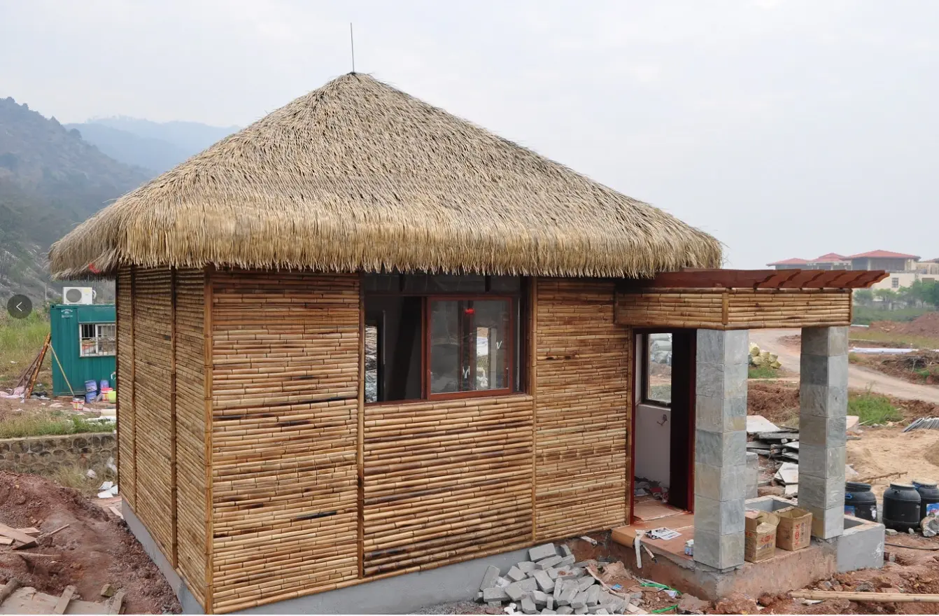 Beige LEISURE THATCH synthetic aluminum thatched pavilion, synthetic aluminum thatched park building, synthetic aluminum interior decoration manufacturer - Image 2