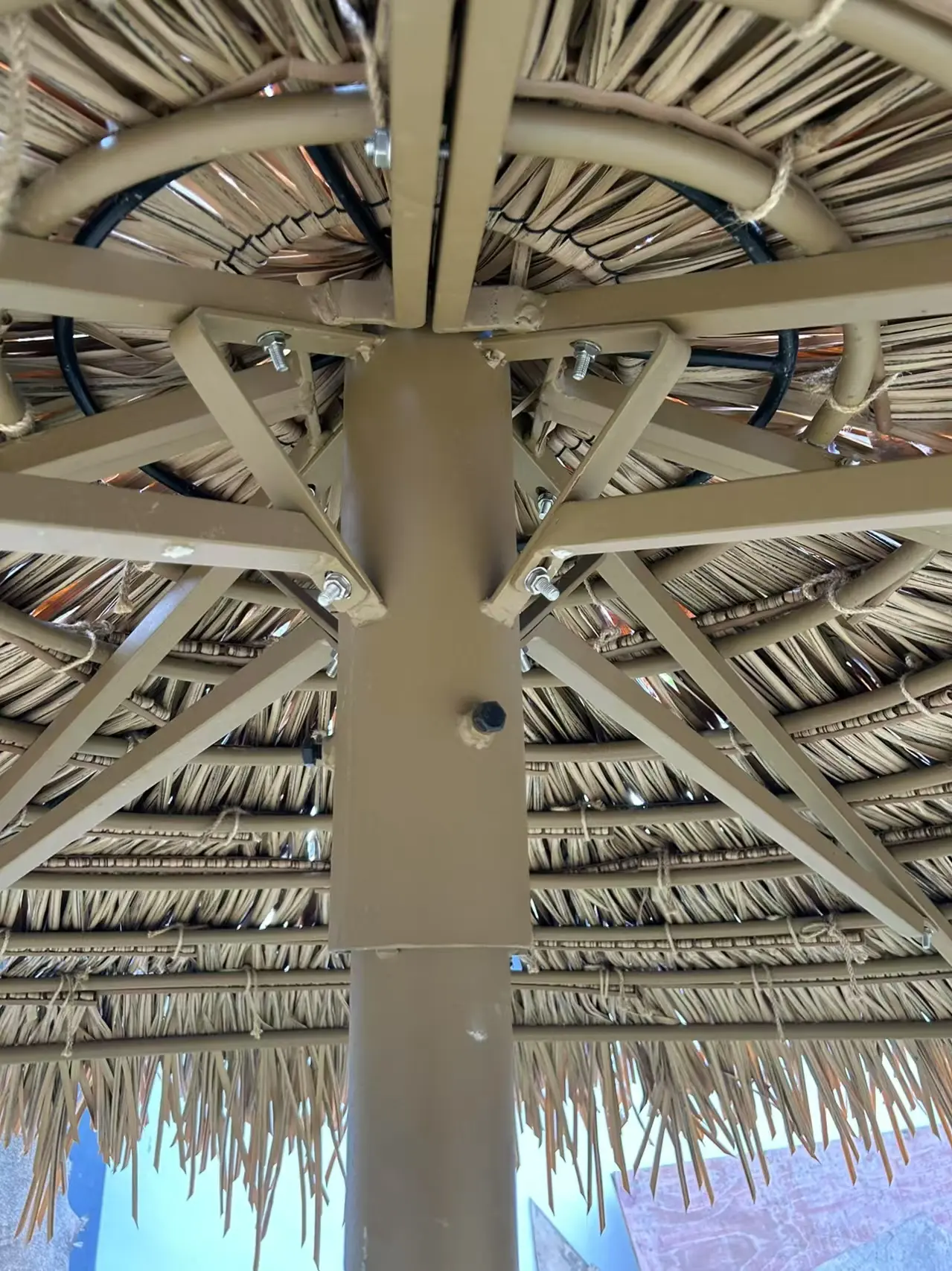 light yellow LEISURE THATCH resort, public building simulation thatched umbrella, courtyard simulation thatched umbrella - Image 3