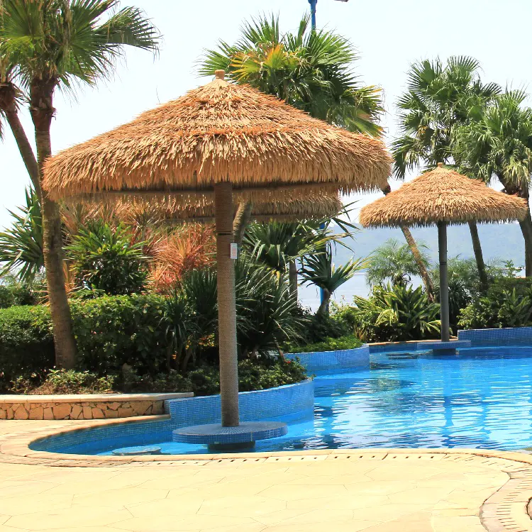 Leaf yellow LEISURE THATCH resort, public building simulation thatched umbrella, courtyard simulation thatched umbrella - Image 2