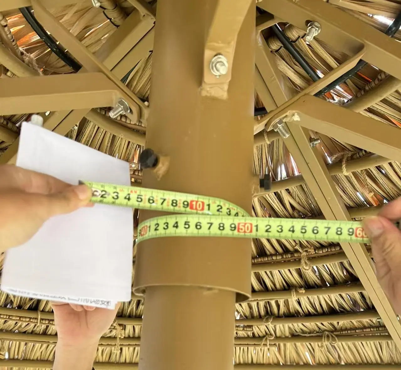 Leaf yellow LEISURE THATCH resort, public building simulation thatched umbrella, courtyard simulation thatched umbrella - Image 8